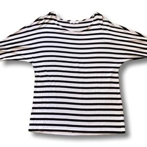 Calvin Klein Tunic Blouse Dolman Sleeve Scoop Neck‎ Striped Knit M